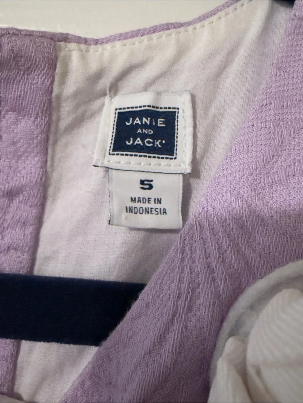 Janie and Jack Lilac Textured Romper with White Accent